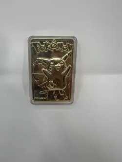 Pikachu Pokemon #25 Gold-Plated Nintendo Card 1999 In Case From Burger King - Image 1