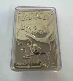 Pikachu Pokemon #25 Gold-Plated Nintendo Card 1999 In Case From Burger King - Image 3