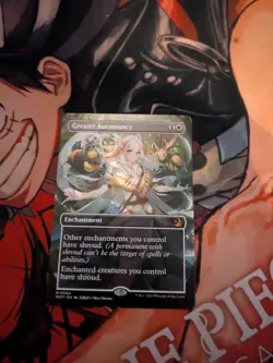 NM Anime Greater Auramancy, MTG, Wilds of Eldraine, Magic the Gathering, 64 - Image 1