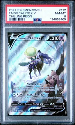Pokemon TCG Shadow Rider Calyrex V 172/198 Alternate Full Art PSA 8 - Image 1