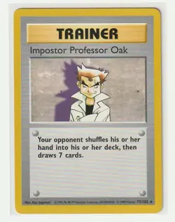 1999 Pokemon TCG Trainer Imposter Professor Oak Base Set 73/102 Rare Shadowless - Image 1