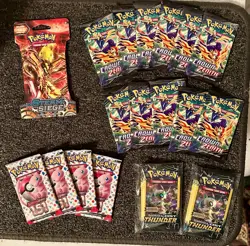 Pokemon Card Bundle Lot - 23 various boosters and 1 sleeved booster - Image 1