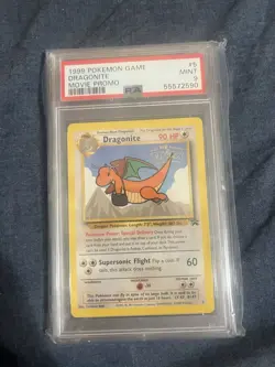1999 Pokemon Movie Promo Dragonite Black Star Promo Card #5 Graded PSA 9 - Image 1