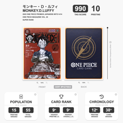 [PRISTINE990] TAG 10 One Piece Card Japanese Promo 014 Luffy Magazine Vol.20 17 - Image 3