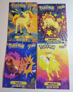 Rapidash Vulpix Ninetails Line Holo Pokemon Attacks Cards Top Peru Card Set - Image 1