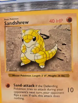 CGC 9 MINT Sandshrew Base Set 1st Edition Shadowless 62/102 Pokemon Card 1999 - Image 4
