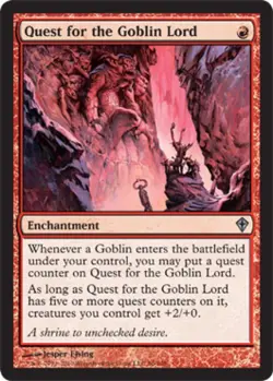 Quest for the Goblin Lord -Foil Light Play MTG Worldwake - Image 1