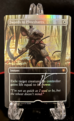 MTG Swords to Plowshares FOIL Special Guest NM Signed Artist Proof with Sketch - Image 1