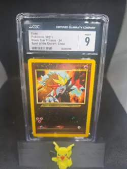 2001 Pokemon Black Star Promo Entei #34 CGC 9 MINT - Spell of the Unown Promo - Image 1