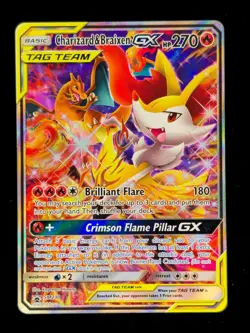 Charizard & Braixen GX - SM230 Sun & Moon Black Star Promo Card - NM - POKEMON - Image 1
