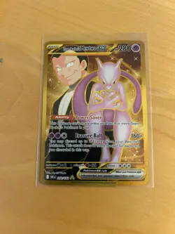 Team Rocket's Mewtwo ex 240/182 Destined Rivals Pokemon Gold Hyper Rare TCG NM - Image 1