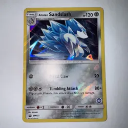 Pokemon Alolan Sandslash SM127 Black Star Promo Holo - Image 1