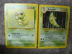 Pokemon Base Set 4th Print 1999-2000 Caterpie Metapod NM - Image 1
