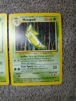 Pokemon Base Set 4th Print 1999-2000 Caterpie Metapod NM - Image 3