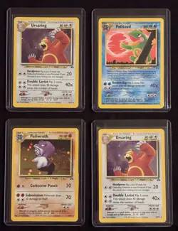 Vintage Pokemon Holo Lot ✨ Poliwrath, 2× Ursaring, Politoed - Neo Discovery WOTC - Image 1