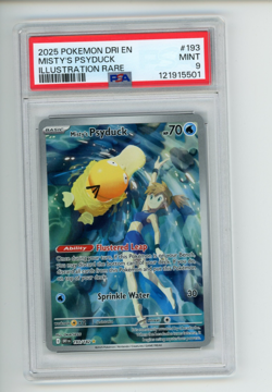 2025 Pokemon Destined Rivals Misty's Psyduck 193/182 Illustration Rare PSA 9 - Image 1