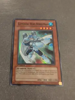 YUGIOH ELEMENTAL HERO BUBBLEMAN YSDJ-EN017 1ST Edition NM - Image 1