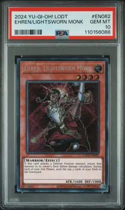 2024 YU-GI-OH! LODT-LIGHT OF DESTRUCTION #EN082 EHREN, LIGHTSWORN MONK PSA 10 - Image 1