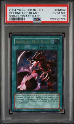 2004 YU-GI-OH! SOD-SOUL OF THE DUELIST #EN042 INFERNO FIRE BLAST PSA 10 - Image 1