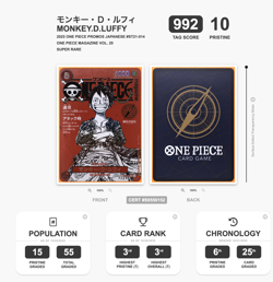 [PRISTINE992] TAG 10 One Piece Card Japanese Promo 014 Luffy Magazine Vol.20 25 - Image 3