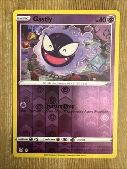 Gastly 064/196 Pokemon Lost Origin SWSH Reverse Holo Common Card NM - Image 1