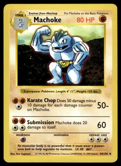Machoke 34/102 Shadowless Base Set Pokemon Card - 1 - Image 1