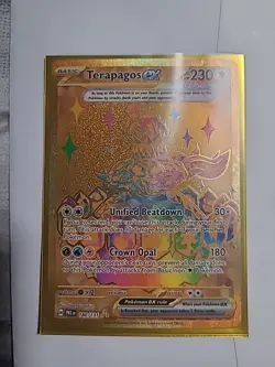 Pokemon 2024 SV Prismatic Evolutions Terapagos EX Holo Card 180/131 Full Gold - Image 1