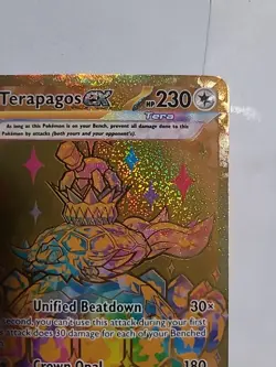 Pokemon 2024 SV Prismatic Evolutions Terapagos EX Holo Card 180/131 Full Gold - Image 4
