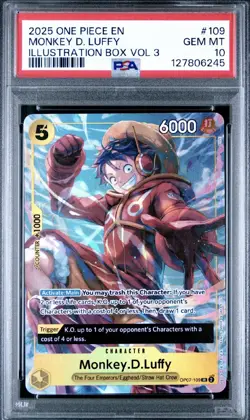 Monkey.D.Luffy (Illustration Box Vol.3) OP07-109 One Piece Promo PSA 10 Card - Image 1