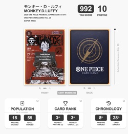 [PRISTINE992] TAG 10 One Piece Card Japanese Promo 014 Luffy Magazine Vol.20 24 - Image 3