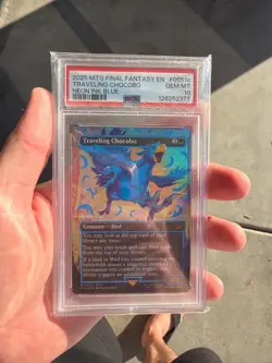 PSA 10 Magic the Gathering Traveling Chocobo Neon Ink Blue 551cFinal Fantasy - Image 1