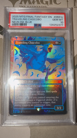 PSA 10 Magic the Gathering Traveling Chocobo Neon Ink Blue 551cFinal Fantasy - Image 2