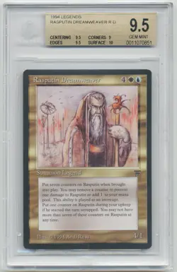 Graded Rasputin Dreamweaver BGS 9.5 GEM MINT w/10 Legends 1994 MTG Reserved List - Image 1