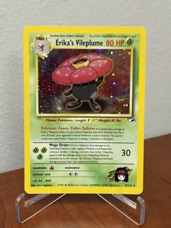 Erika's Vileplume #5/132, Gym Heroes Rare Holo, 2000 Vintage Pokemon TCG, LP - Image 1