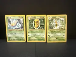 Vintage Pokemon Base & Set 2 Lot Weedle Kakuna Beedrill. 17/102 33/102 100/130 - Image 1