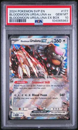 2024 POKEMON SVP EN #177 BLOODMOON URSALUNA ex COSMOS HOLO PROMO PSA 10 POP 7 - Image 1