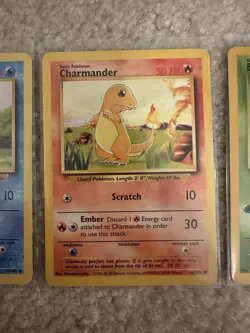 Bulbasaur Charmander Squirtle LP Starter Trio - Base Set Starter Trio 1999 - Image 5