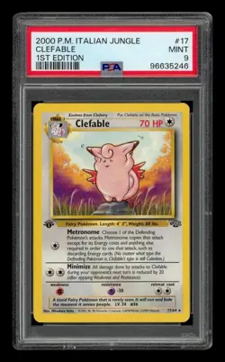 2000 Pokemon Italian Jungle 1st Edition: # 17 Clefable PSA 9 MINT - Image 1