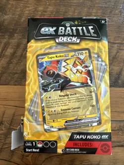 Pokemon ex Battle Deck Tapu Koko ex Factory Sealed Damaged Box - Image 1