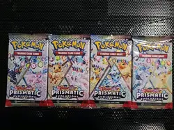 Pokemon TCG: Prismatic Evolutions Pack Art Set! Lot of Four (4) Booster Packs! - Image 1
