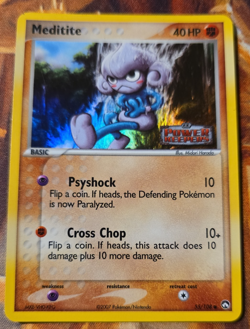 Pokemon TCG - Meditite 55/108 EX Power Keepers Stamped Holo Card - LP - Image 1