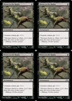 4x MTG 2013 ILLNESS IN THE RANKS - ENCHANTMENT - MAGIC CARD x4 copies UNCOMMON - Image 1