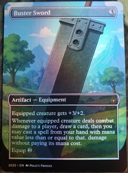 Buster Sword FOIL Proxy Card with Custom Art Design Final Fantasy - Image 1