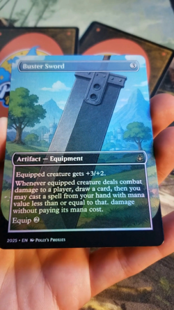 Buster Sword FOIL Proxy Card with Custom Art Design Final Fantasy - Image 2