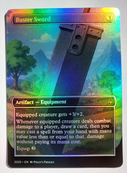 Buster Sword FOIL Proxy Card with Custom Art Design Final Fantasy - Image 3