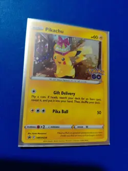 Pokemon TCG Pikachu SWSH234 Cosmos Holo Card with Double Swirl Pokemon Go - Image 1