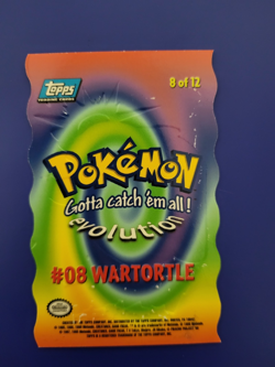 Topps Pokemon Evolution Card - #08 Wartortle, Rare, Blue Logo, Die-cut - Image 2