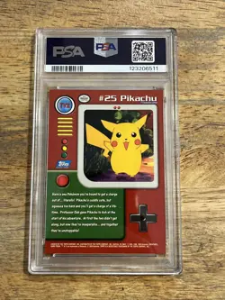GRADED PSA 10 1999 TOPPS Pokemon Pikachu Ser.1 Character Cards #TV2 - Image 2