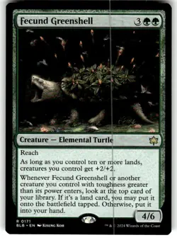 x1 Fecund Greenshell BLB Bloomburrow MTG 171 RARE M/NM 1x - Image 1