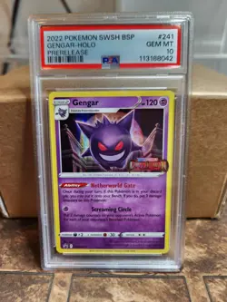 Pokemon PSA 10 Gengar SWSH241 Lost Origin Stamped Promo Holo PRERELEASE - Image 1